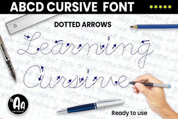 Abcd Cursive Dotted Arrows: A Fresh Approach to Handwritten Font Design