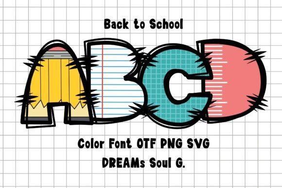Backto200pencil: A Creative Color Font for Back-to-School Projects