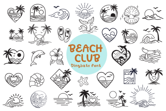 Beach Club Doodle: The Ultimate Dingbats Font for Summer Designs