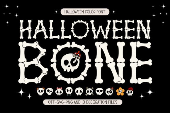 Halloween Bone: A Color Font for Spooky Design Projects