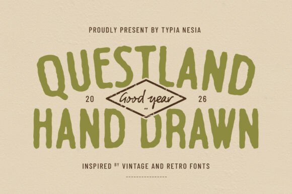 Questland: A Hand-Drawn Typeface for Rugged Branding