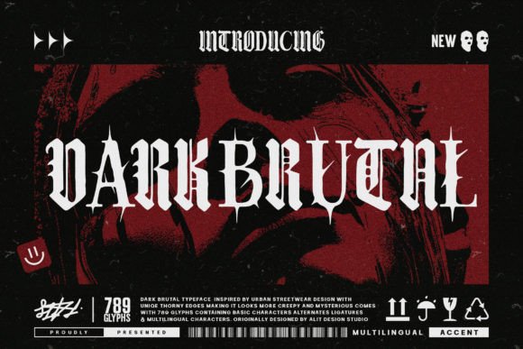 Unleash Raw Power with Dark Brutal Typeface